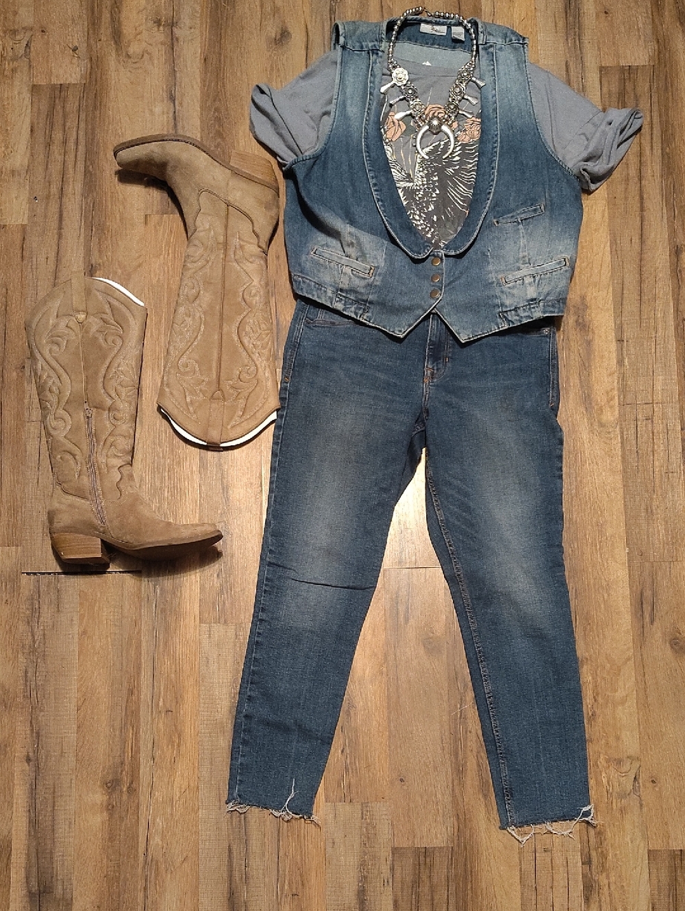 Chico's Platinum Women's Blue Denim Vest